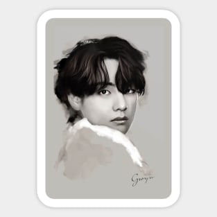 Taehyung b&w Sticker